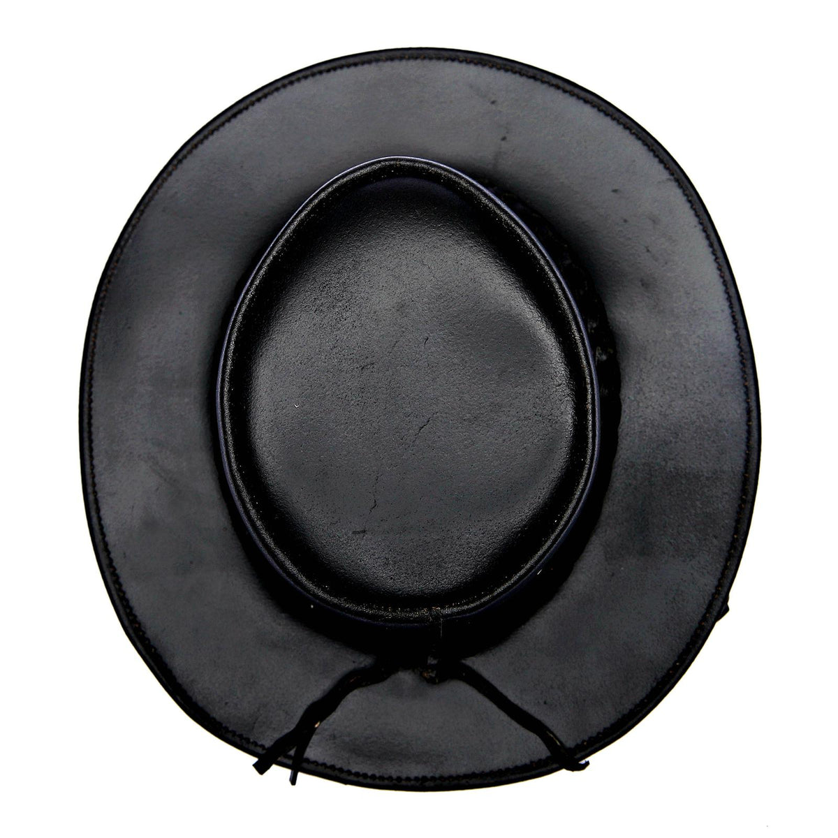 Black Leather Hat Top View