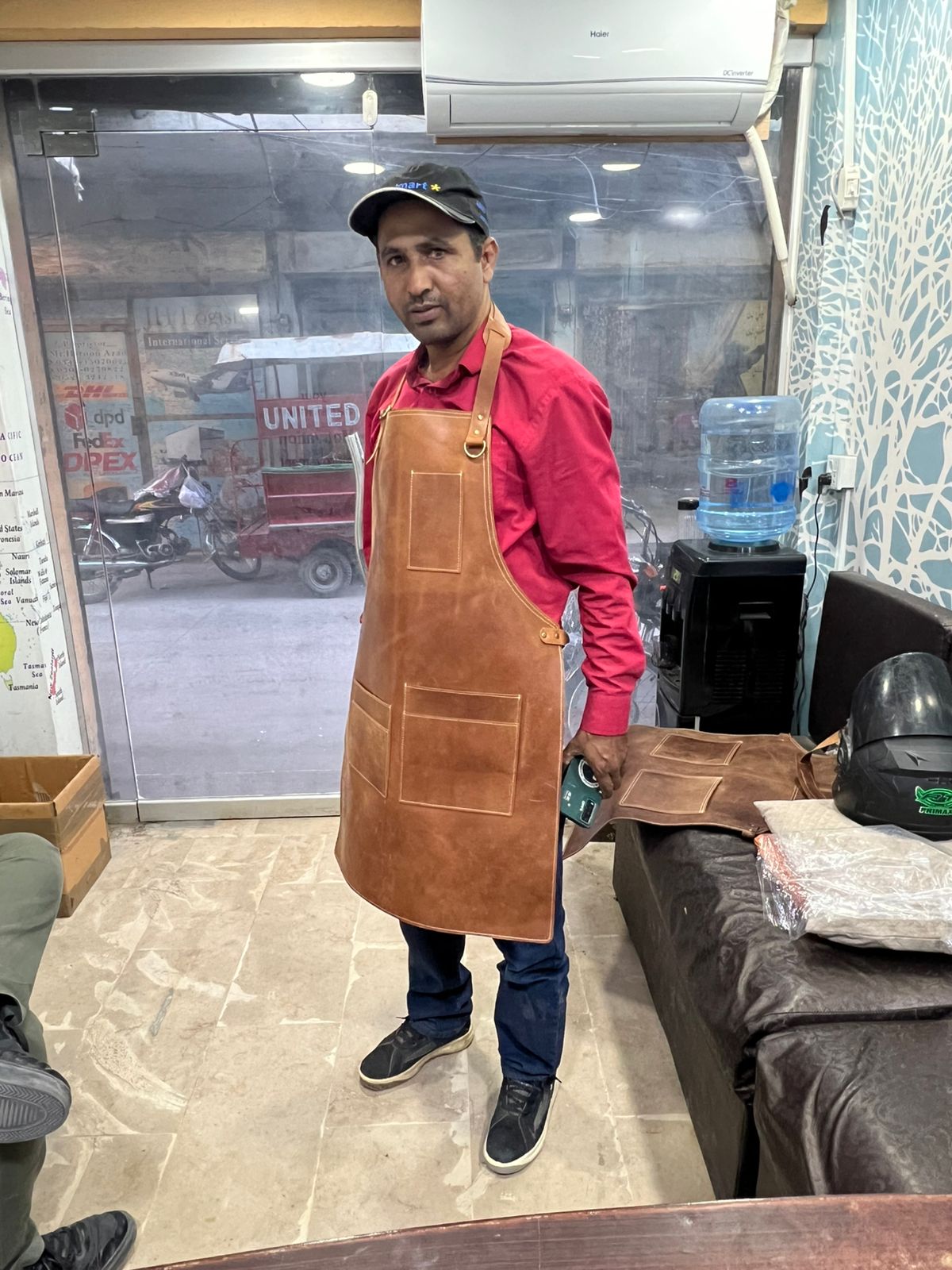 Handcrafted Genuine Leather Utility Apron for Chefs, Baristas, and Artisans