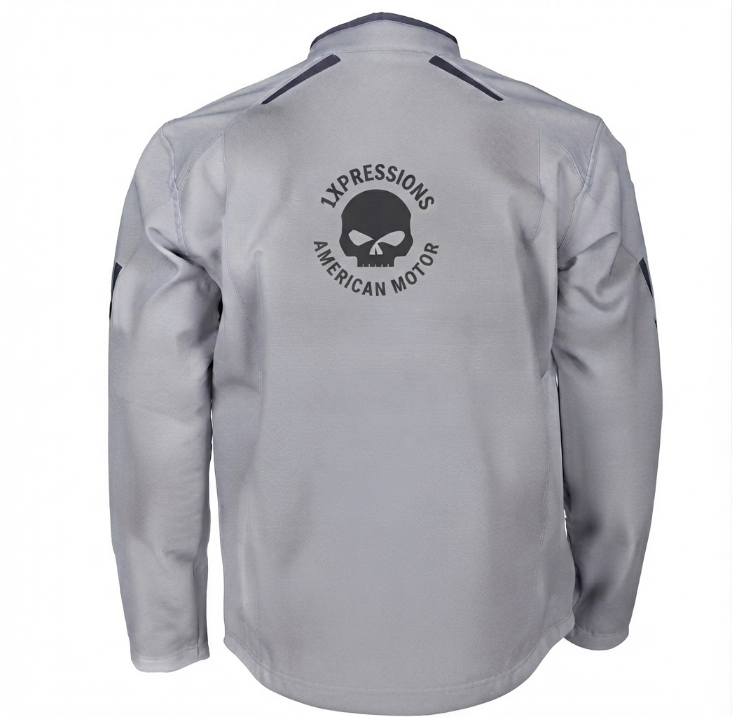 1xpressions "American Motor" Lightweight Riding Jacket – Light Gray