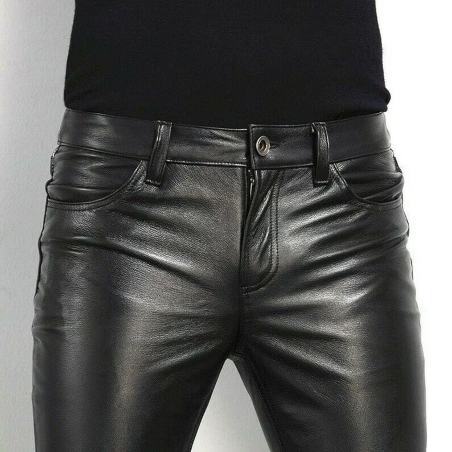Men's Genuine Sheep Leather Party Pants Slim Fit Leather Pants Classic Plain Pants Bike Racing Pants Real Leather Bikers Pant Handmade Pant Classic Look Leather Pants Side Laces Pant Gift for Mens Gift for Him Black Leather Bikers Pant