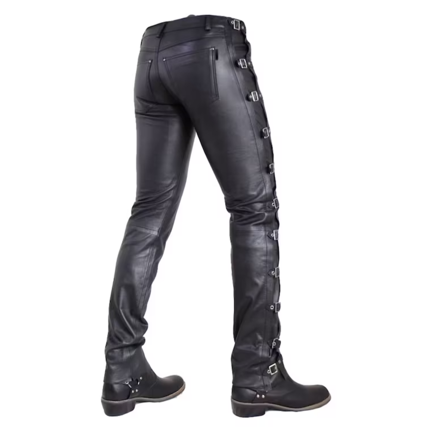 Buckle Mens Real Leather Pant Bikers Pant Bike Racing Leather Pant Handmade Pant Black Leather Pant Gift for Bikers Gift for Racers Men's Leather Pants, Buckle Pants for Men, Party Pants, Casual Wear Leather Pants. Leather trouser for boys.
