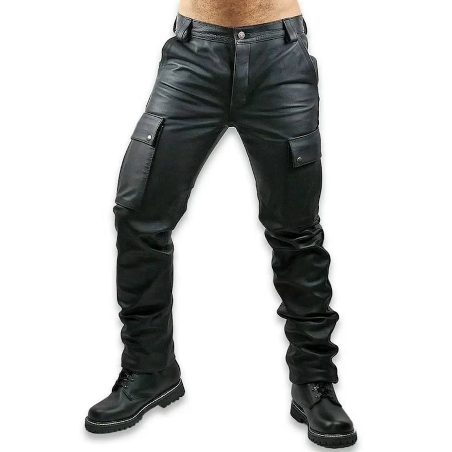 Men's Cargo Pants | Original Leather Pants | Men's Party Pants | Casual Wear Leather Pants | Leather trouser for boys | Biker Pants Handmade Pants Real Black Leather Pant Gift for Bikers Gift for Mens Bike Racers Pant Cargo Classic Look Pant
