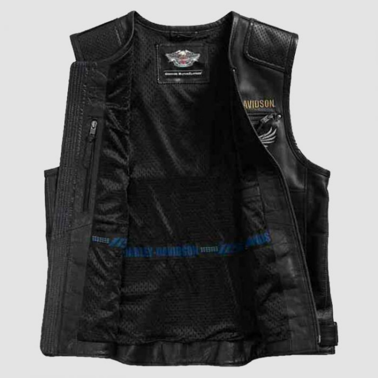 Harley Davidson Men's Leather Vest Bike Lovers HD Vest Black Leather Vest