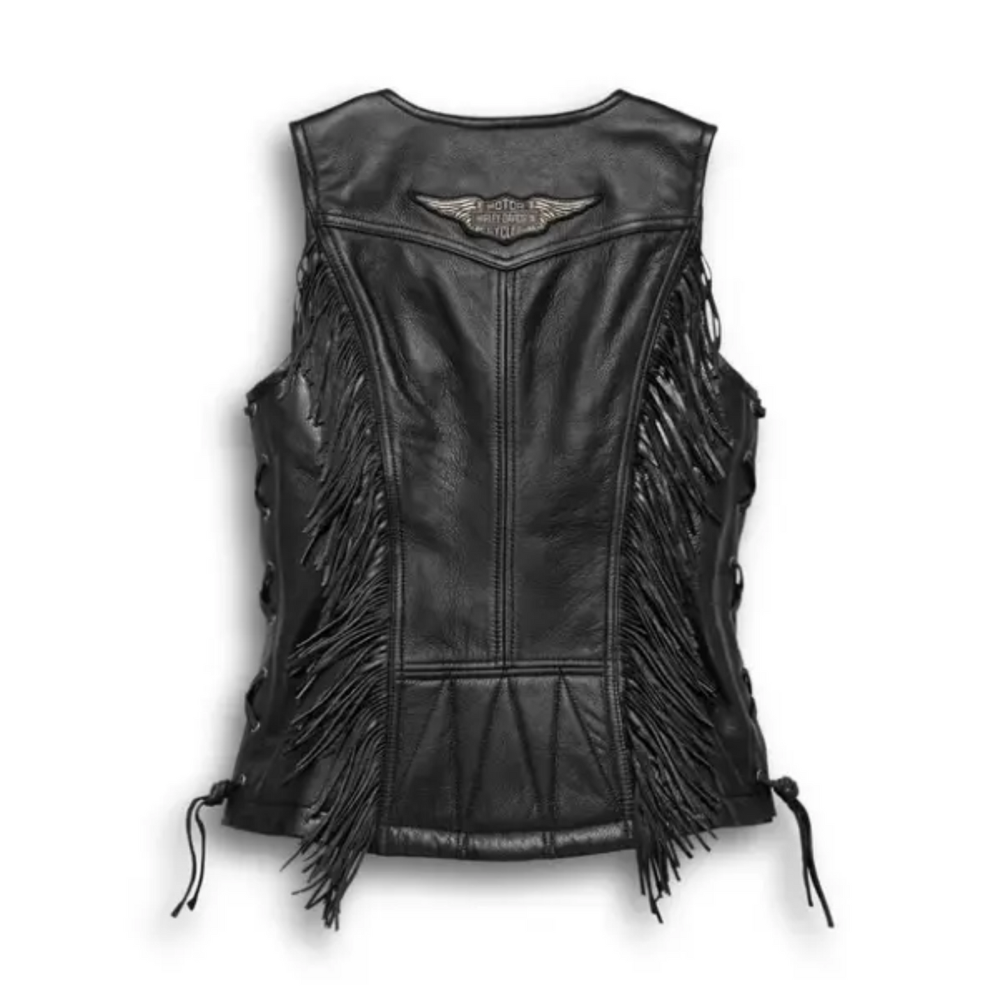 NEW Women's Harley-Davidson Boone Fringed Leather Vest 2XL: Handcrafted Motorcycle Apparel 98014-18VW