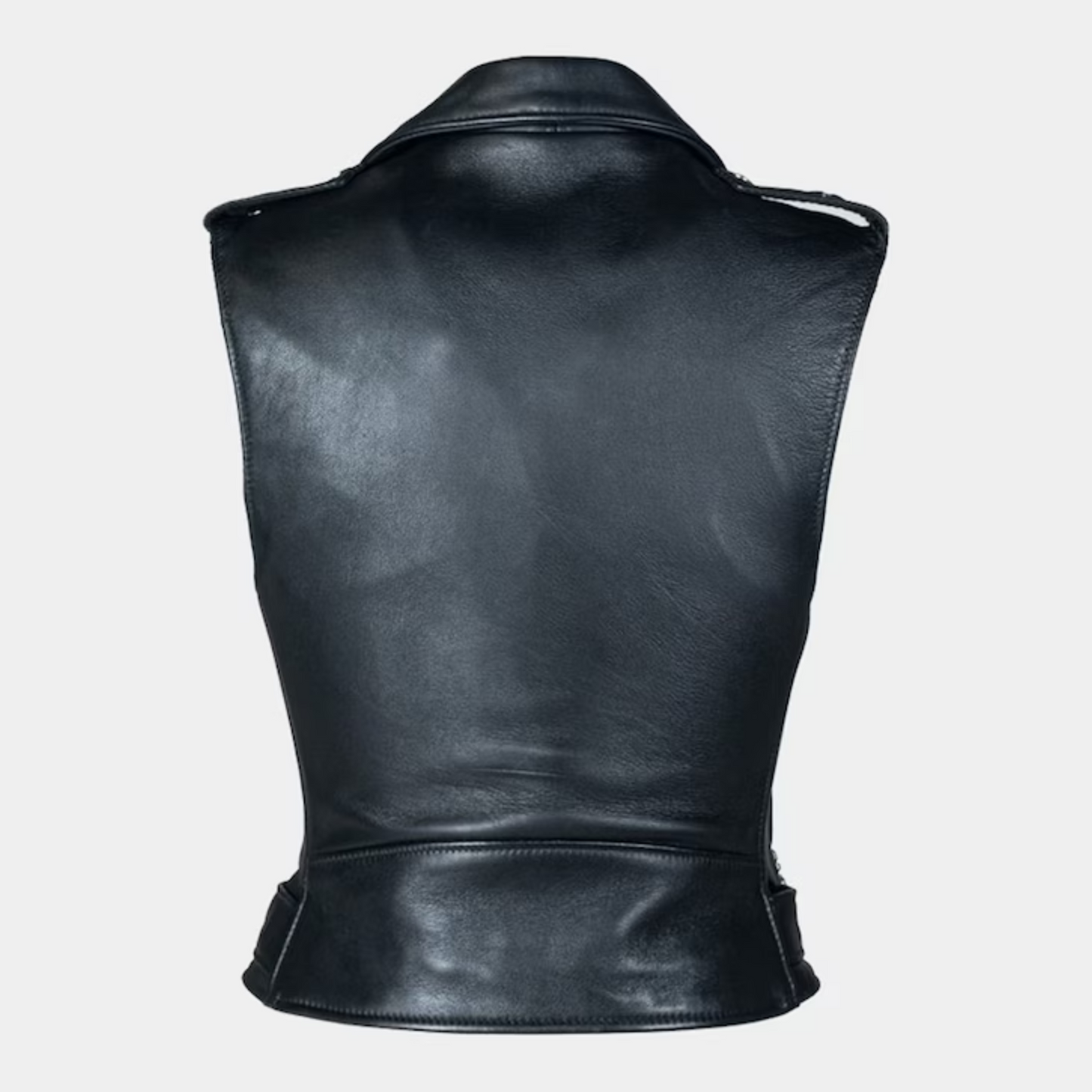 Handmade Black Leather Women's Biker Vest: Perfect Valentine's Gift for Her