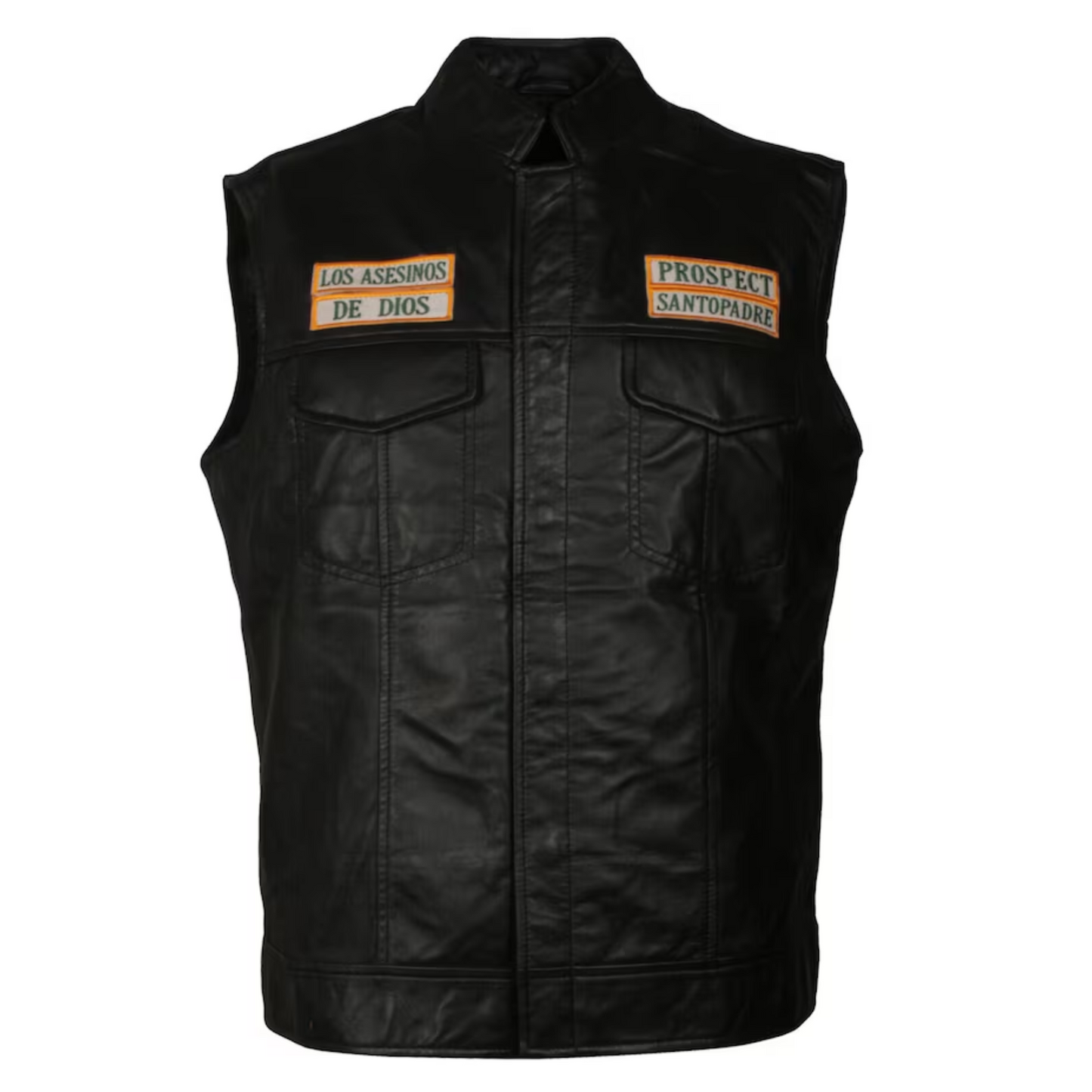 Michael Irby MAYANS Men's Biker Black Leather Vest: Custom Embroidery - Perfect Gift for Him