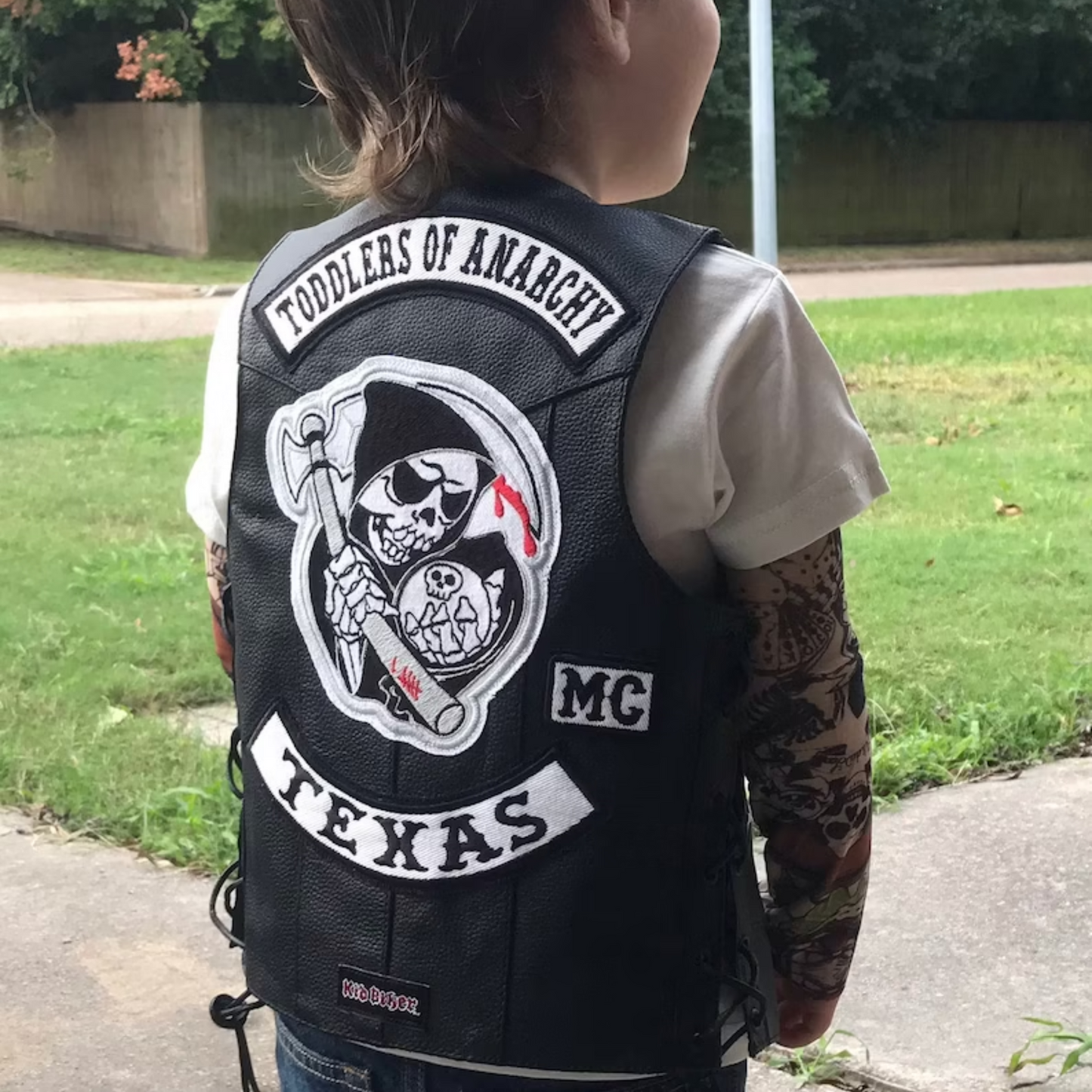 Young Rebels Leather Vest and Patch Set: Sons of Anarchy Inspired, Kids Motorcycle Gear