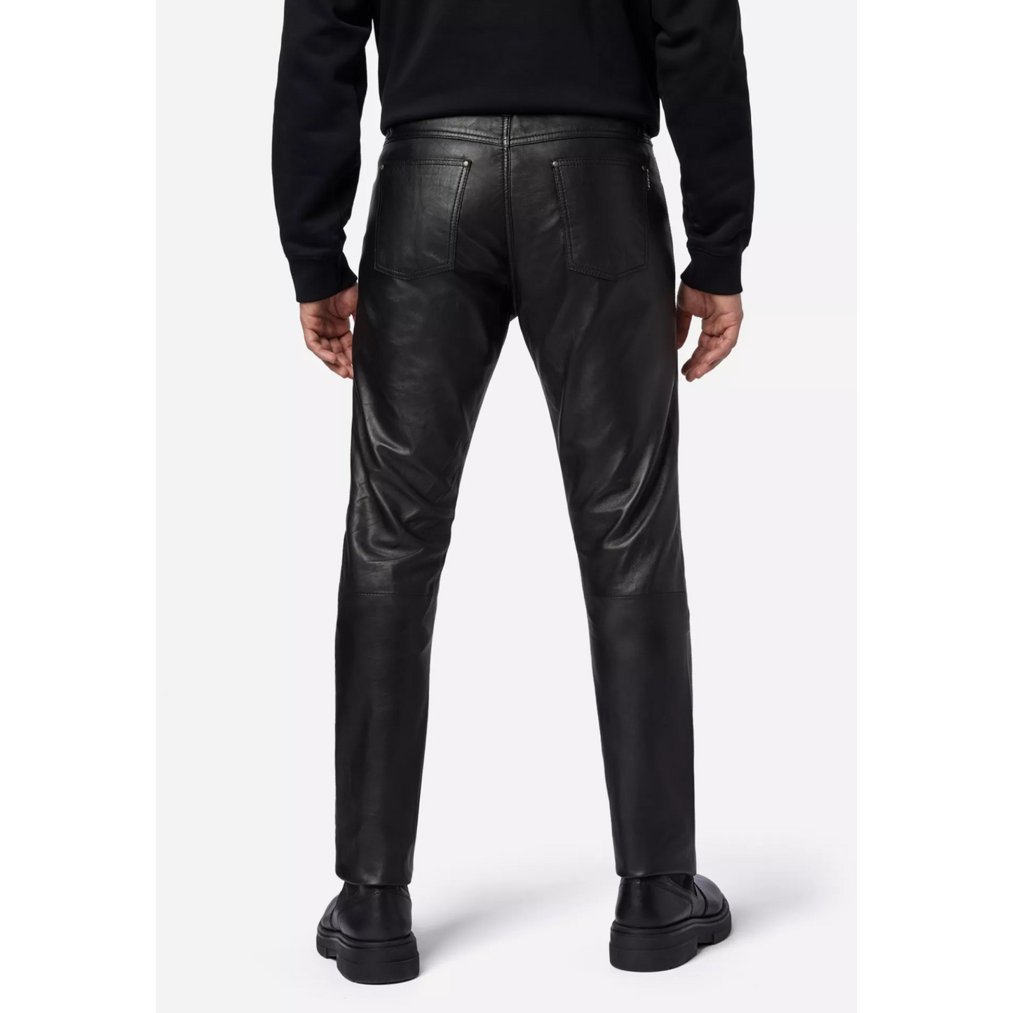 Pantalones de cuero para hombre slim fit - elegante clásico Bike Racing Pantalón de cuero de piel de oveja real Pantalón totalmente hecho a mano Pantalón de cuero negro Regalo para moteros Regalo para hombre Pantalón de cuero de motocicleta Ropa de moto