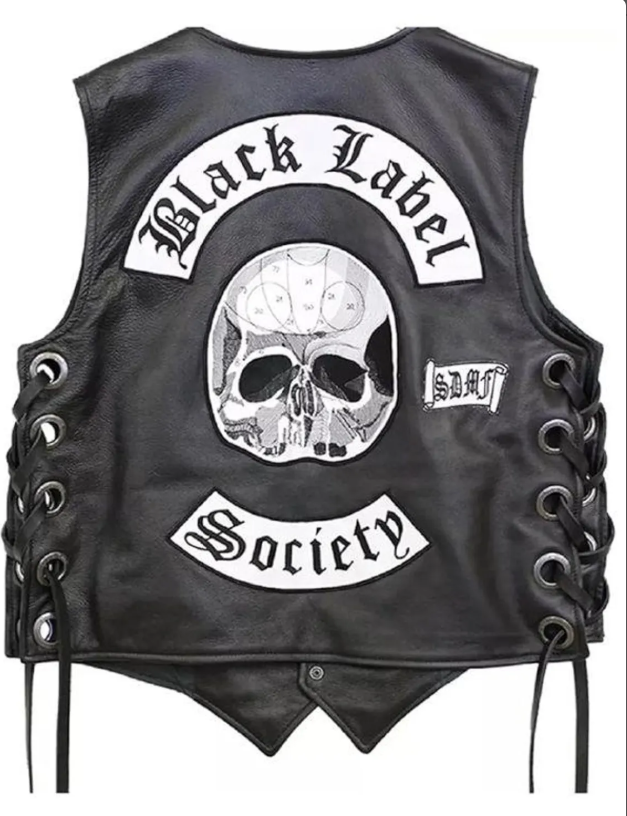 Men’s Black Label Society Leather Vest: Zakk Wylde Bls Vest