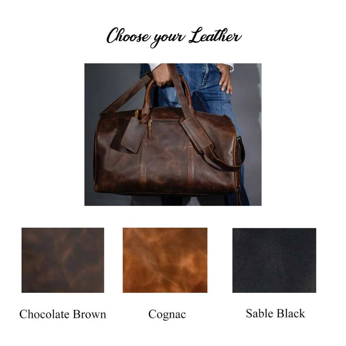Leather Duffle Bag Men, Weekender Bag with Shoe Compartment, Genuine Leather Travel Bag, Overnight Bag, Carry On Luggage