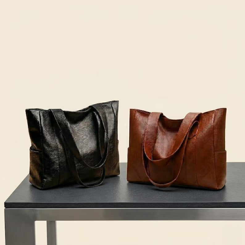 Large Leather Tote Bag Women | Work Bag for Women | Gifte-For-Her | Travels Bag | Large Capacity Shoulder Ba