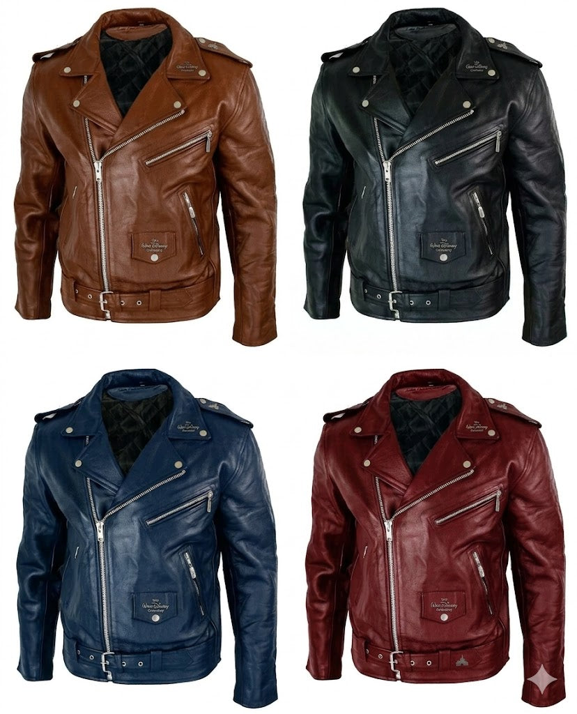 Official Disney Heritage Collection: Genuine Leather Biker Jacket GIFT FOR MENS
