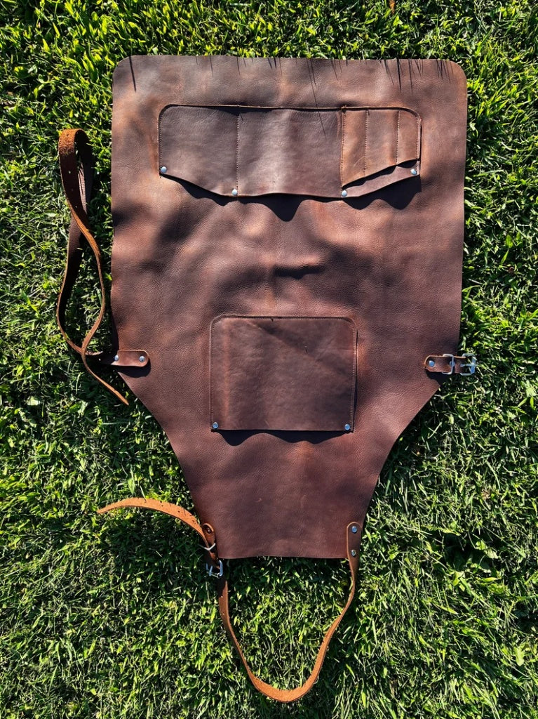 Heavy-Duty Handcrafted Genuine Leather Workshop Apron