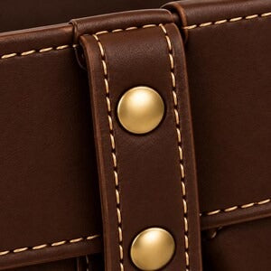 Heavy-Duty Genuine Dark Brown Leather Tool Belt Rig – Multi-Pocket Carpenter & Electrician Organizer