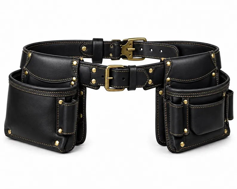 https://1xpressions.com/products/heavy-duty-genuine-dark-brown-leather-tool-belt-rig-multi-pocket-carpenter-electrician-organizer