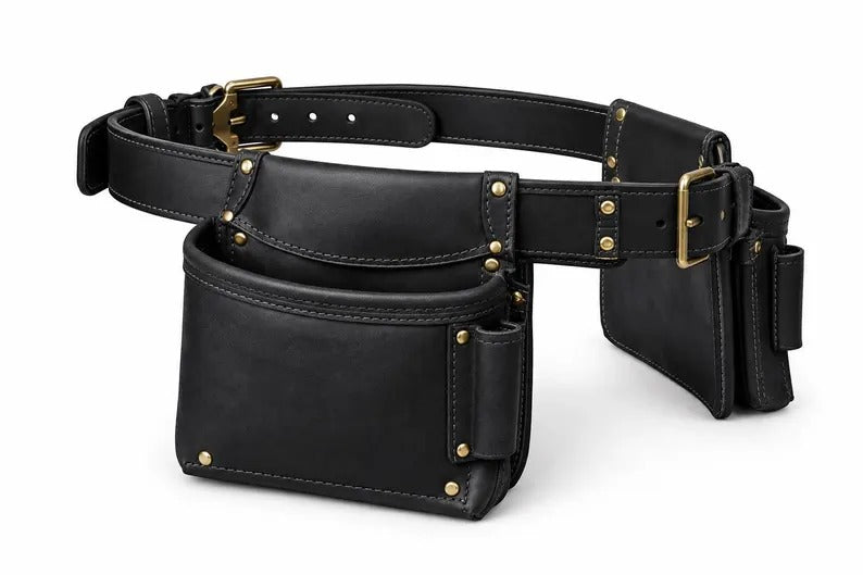 https://1xpressions.com/products/heavy-duty-genuine-dark-brown-leather-tool-belt-rig-multi-pocket-carpenter-electrician-organizer
