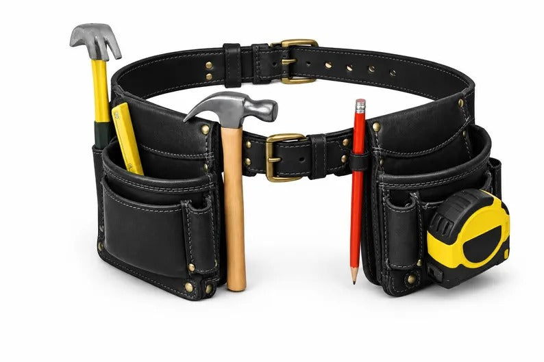 https://1xpressions.com/products/heavy-duty-genuine-dark-brown-leather-tool-belt-rig-multi-pocket-carpenter-electrician-organizer