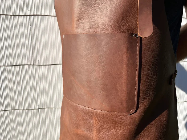Heavy-Duty Handcrafted Genuine Leather Workshop Apron