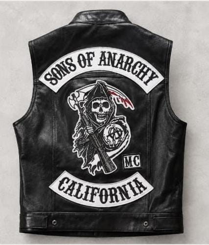 Men’s Sons of Anarchy (SAMCRO) Jax Teller Real Leather Biker Vest