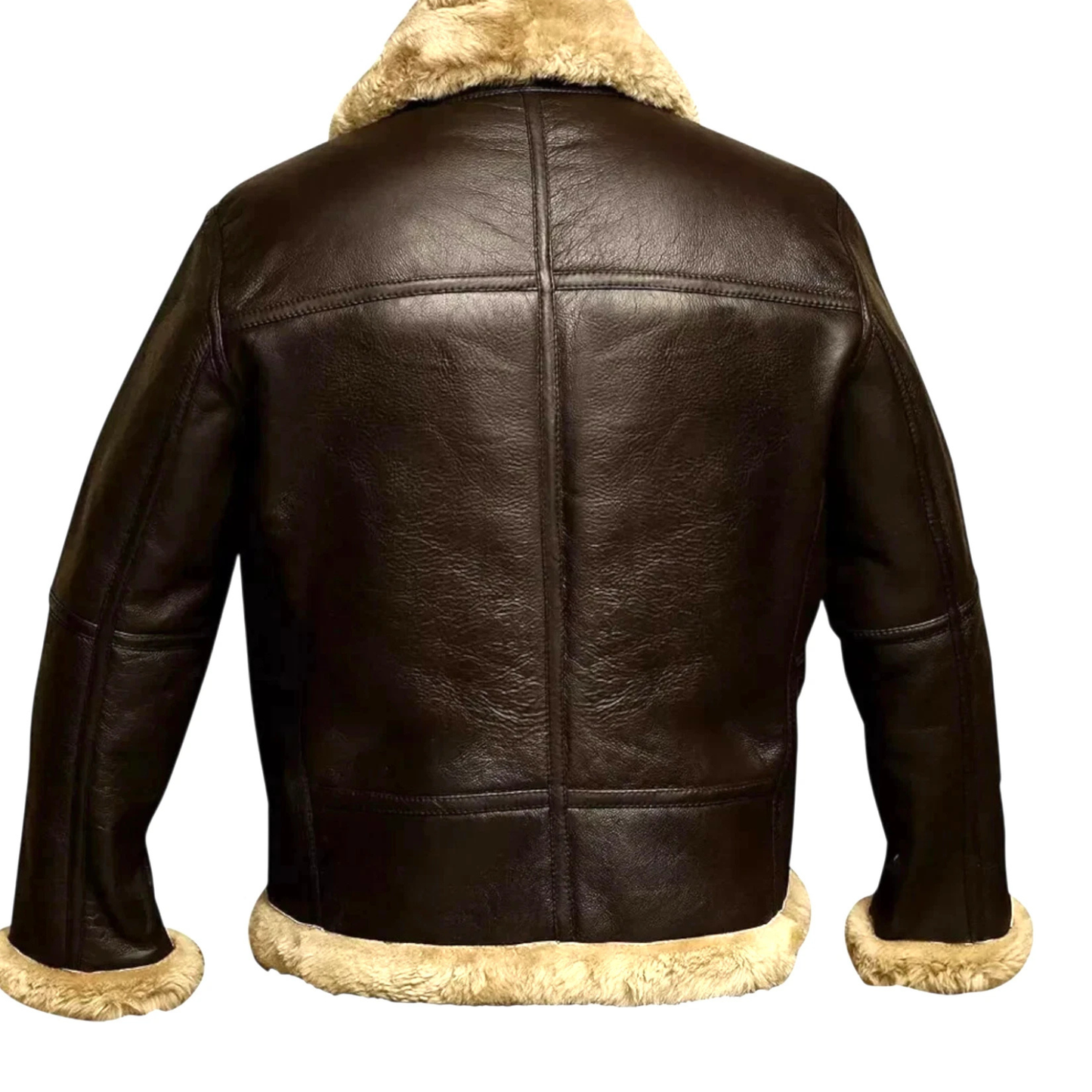 RAF Aviator B3 Bomber Jacket Men Real Sheepskin Leather Flying Pilot Jacket Coat