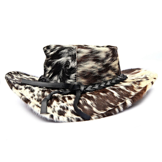 Genuine Cowhide Leather Cowboy Hat with Braided Band
