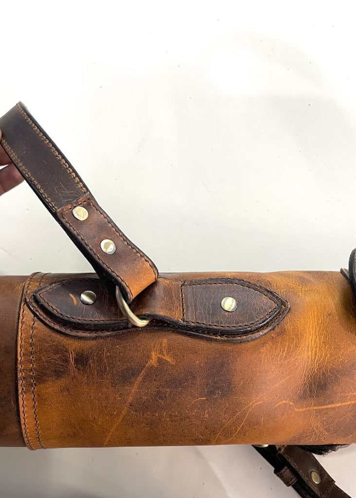 Vintage Full Grain Leather Rifle Gun Slip Case / Bag with Scope Fit (52 Inches, Tan)