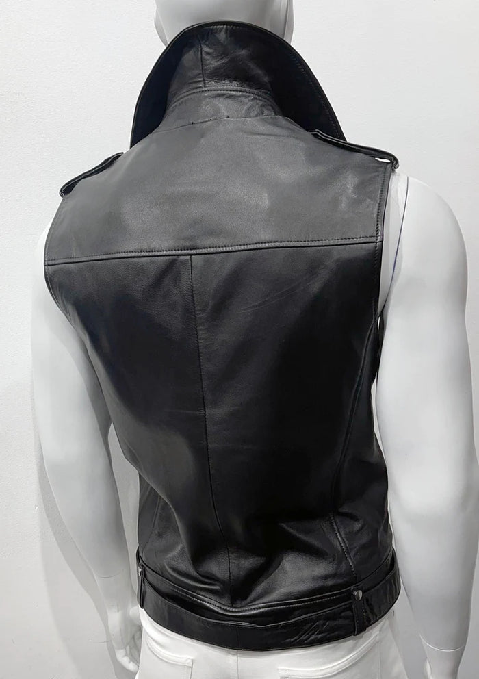 Classic Women's Leather Moto Vest Timeless Style for Motorcycle Enthusiasts