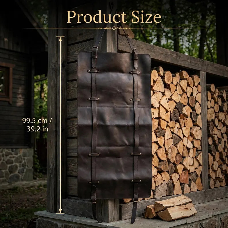 Premium Genuine Leather Firewood Carrier & Log Tote Bag