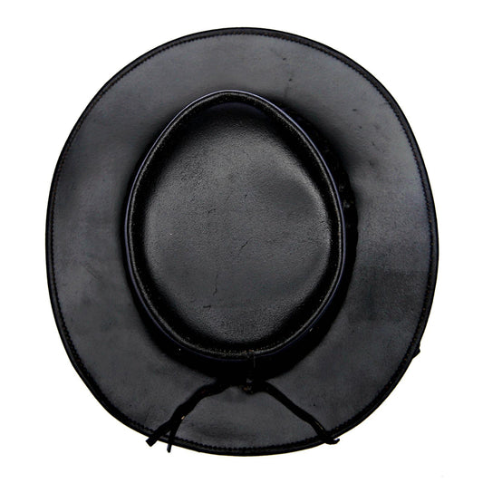 Black Leather Hat Top View