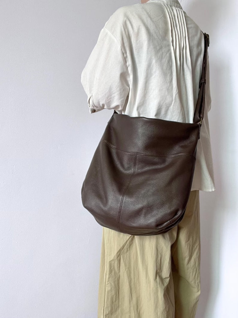 Soft Genuine Leather Hobo Bag | Slouchy Everyday Crossbody Shoulder Bag, Large Capacity Minimalist Purse