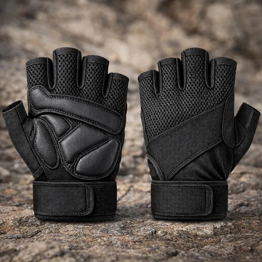 Men's & Women's Workout Gym Gloves with Built-In Wrist Wraps and Padded Palm