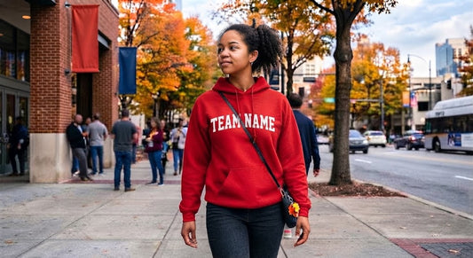 A Woman Walking on an Atlanta Street During the Fall Cons Event