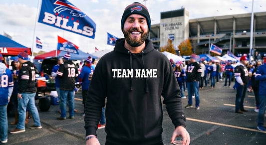 Tailgating Excitement Outside Highmark Stadium: Buffalo Bills Fan Gear Showcase