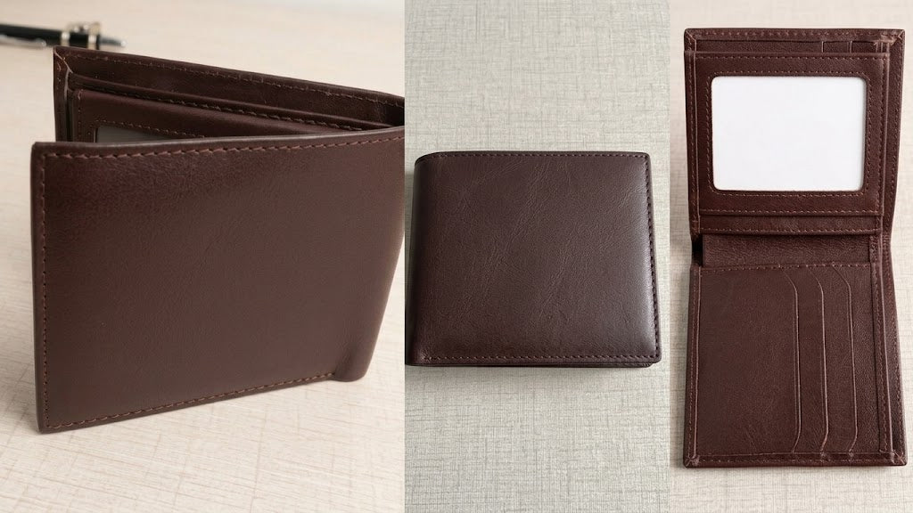 Personalized Engraved Men's Genuine Leather Bifold Wallet – Custom Engraved Message Gift