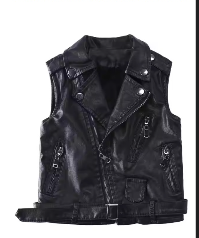 Children's Faux Leather Biker Vest