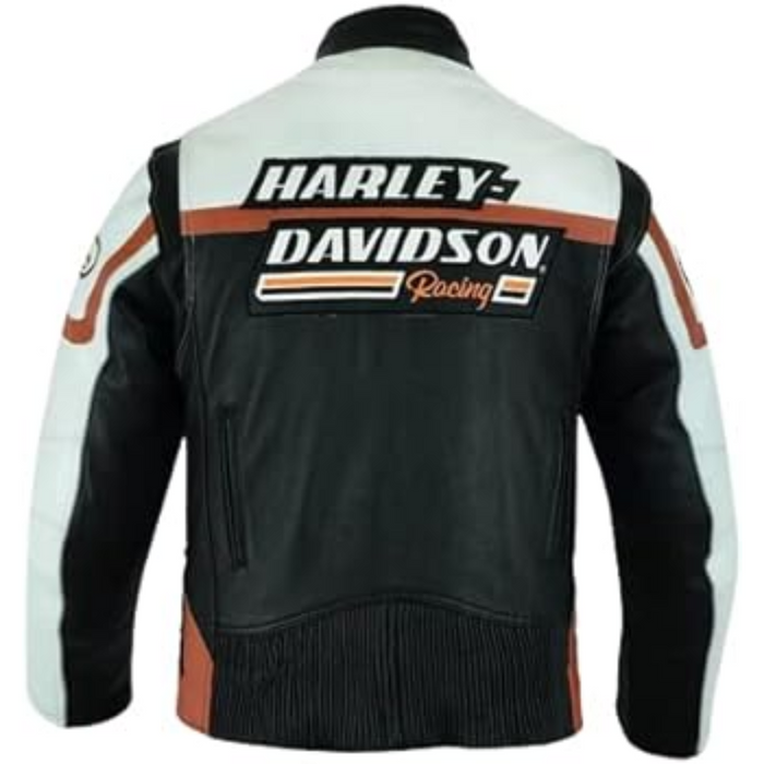 Harley Davidson Herren Raceway Screamin Eagle Lederjacke für Herren | Biker-Lederjacke | Rennjacke für Herren | HD-Lederjacke