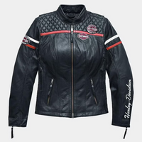 "Harley Davidson Women Miss Enthusiast Triple Vent Jacket: Racing Replica for Riders