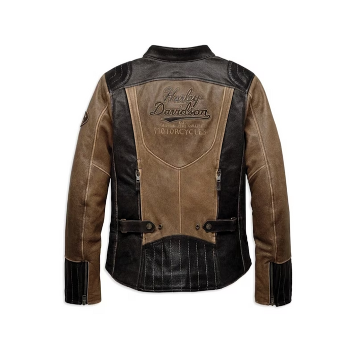 Women's Biker Leather Jacket Harley Davidson Gallun with Triple Vent System for Rugged Style