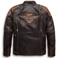 Chaqueta de cuero estilo motociclista con triple ventilación para hombre Harley Davidson Trestle: estilo resistente para la carretera