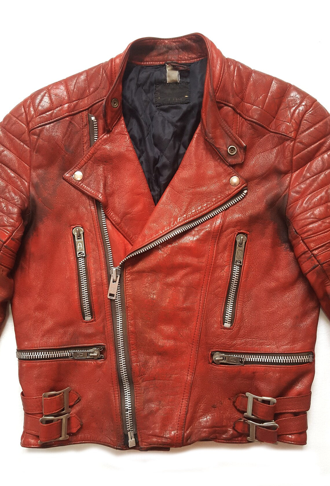 Ultra Rare Vintage 70s Fieldsheer Distressed Leather Motorcycle Jacket / Cafe Racer Made in England