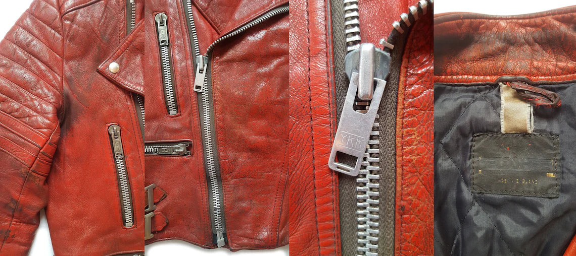 Ultra Rare Vintage 70s Fieldsheer Distressed Leather Motorcycle Jacket / Cafe Racer Made in England