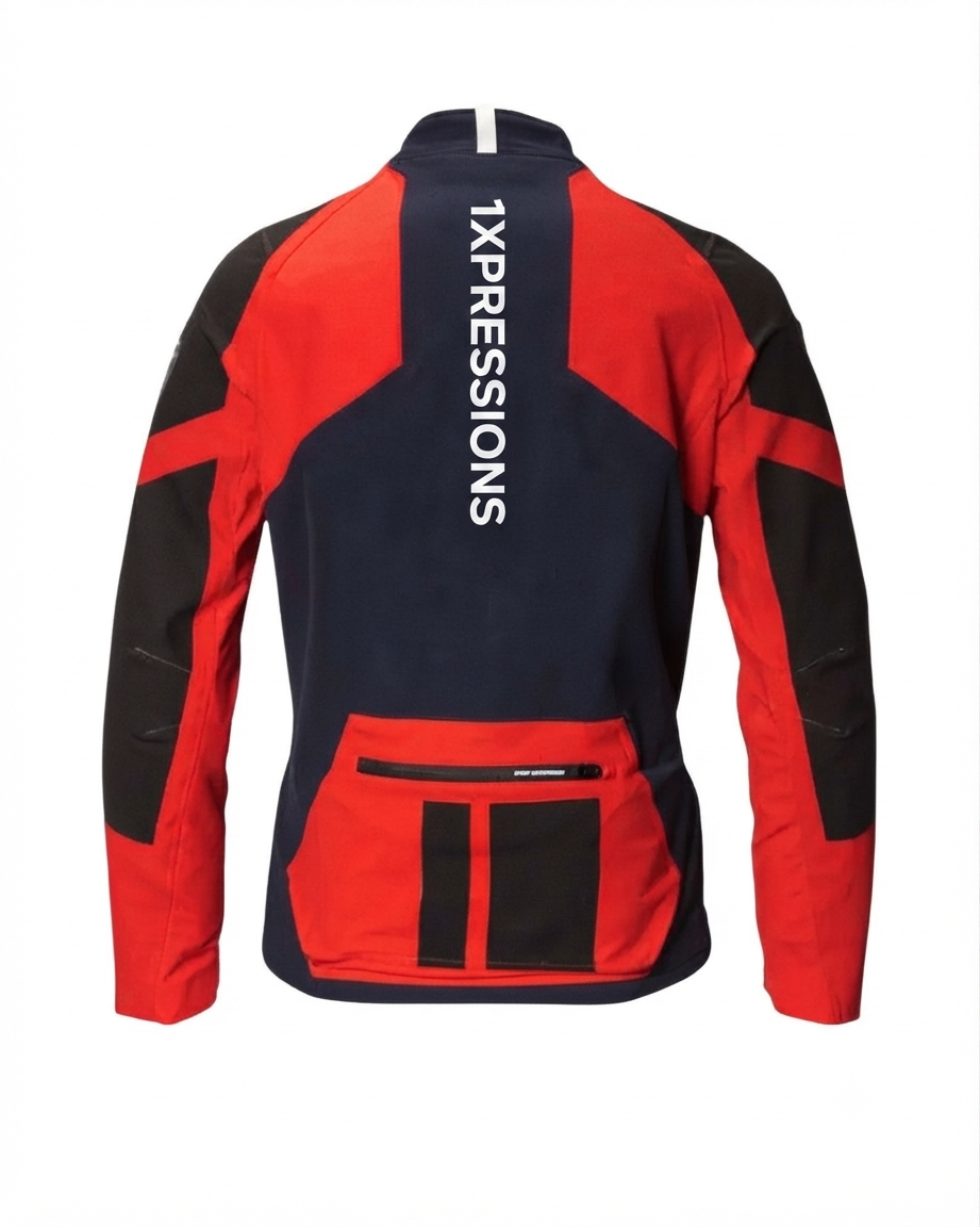 1Xpressions Men's Pro-X All-Weather Riding Jacket  1Xpressions Performance Red & Navy Motorcycle Jacket  Apex Velocity Dual-Tone Riding Jacket by 1Xpressions