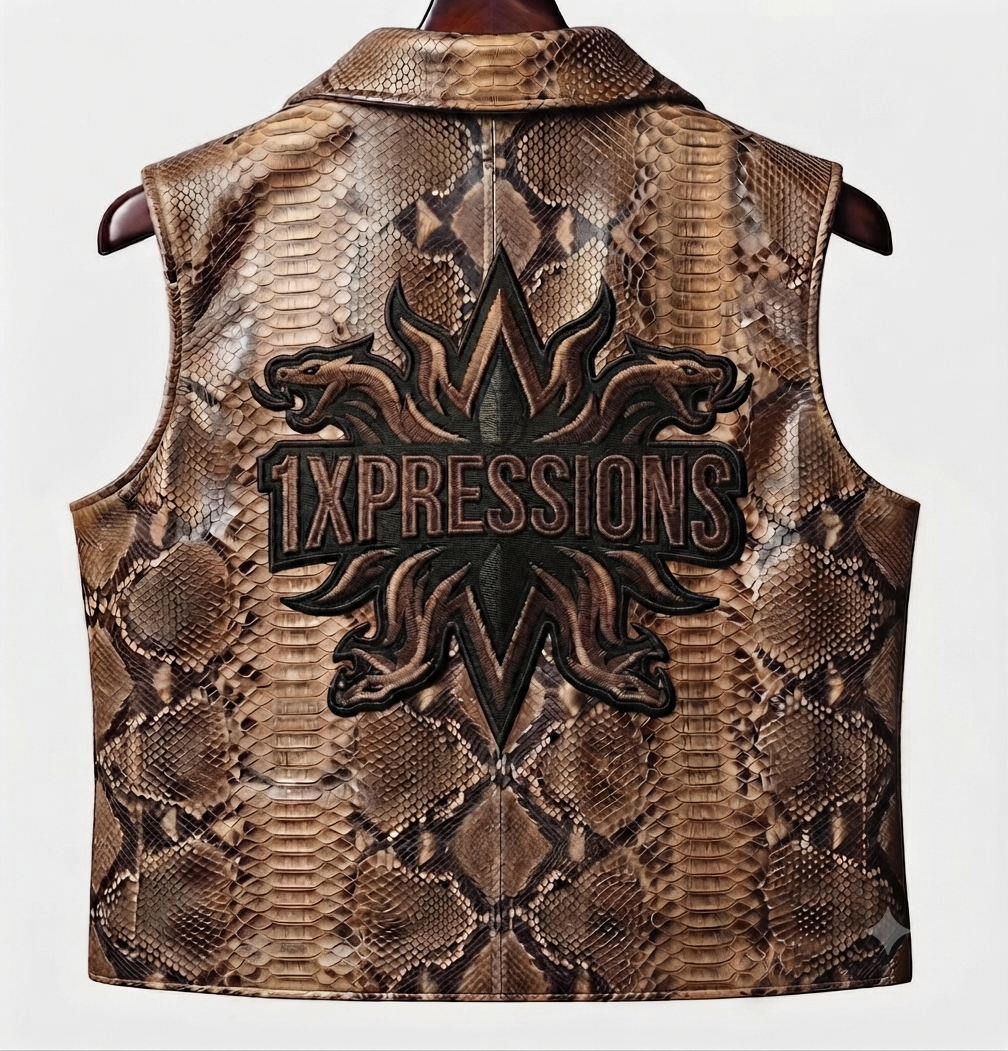 Custom 1XPRESSIONS Embroidered Snake-Skin Vest