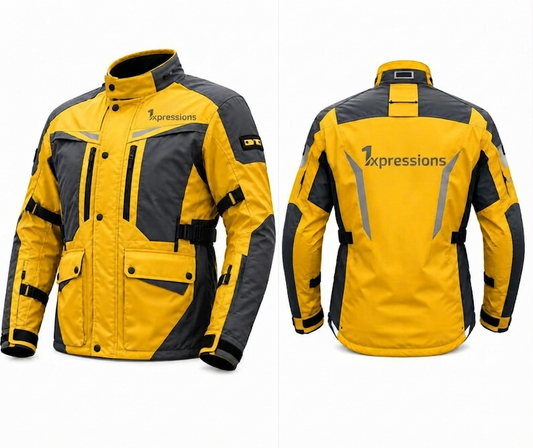 1xpressions All-Weather High-Visibility Motorcycle Riding Jacket with Armor Pockets