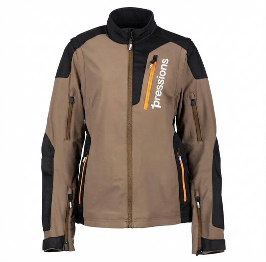 1Xpressions Men's/Unisex Multi-Pocket Adventure Riding Jacket - Brown & Black