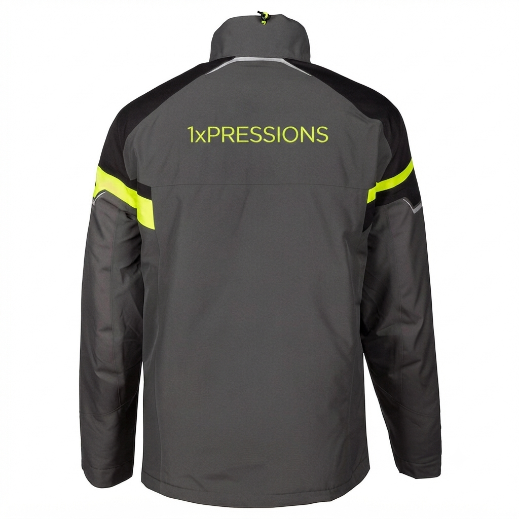 1xPressions Branded High-Visibility Workwear Jacket - Charcoal, Black & Neon Yellow