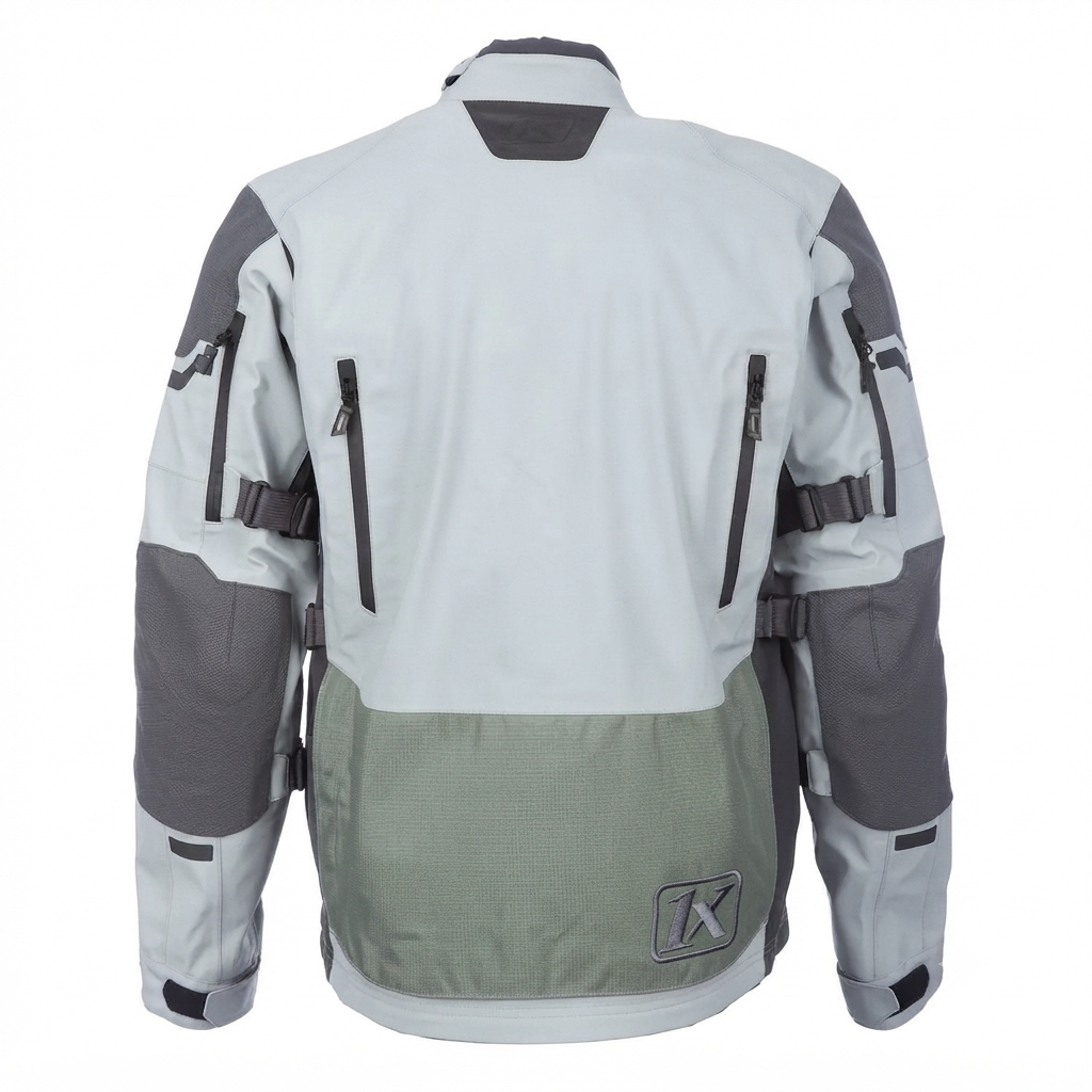 1xpressions Men's Mesh Motorcycle Riding Jacket - Light Grey, Blue, and Dark Grey