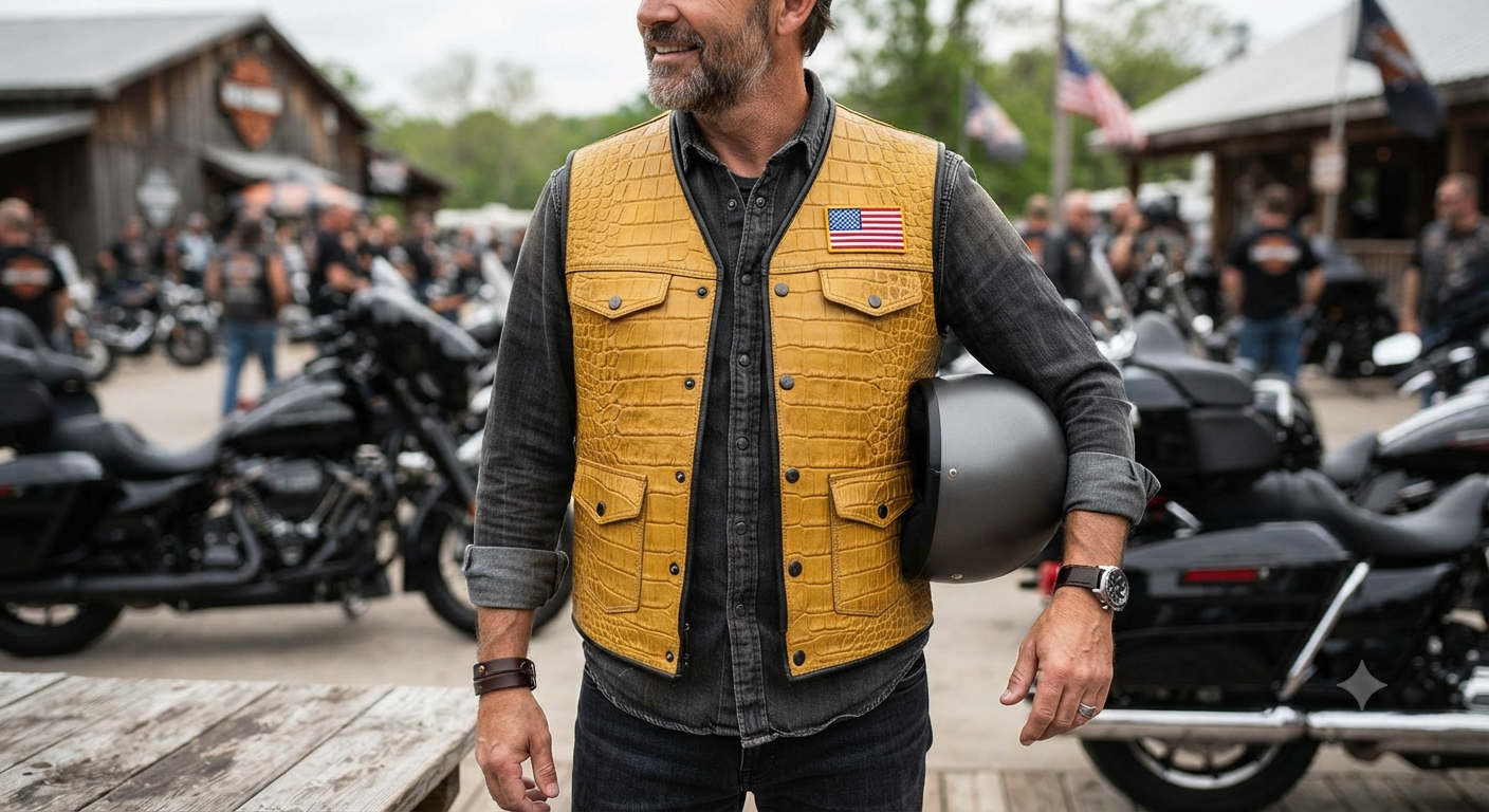 Golden Gator Biker Vibe