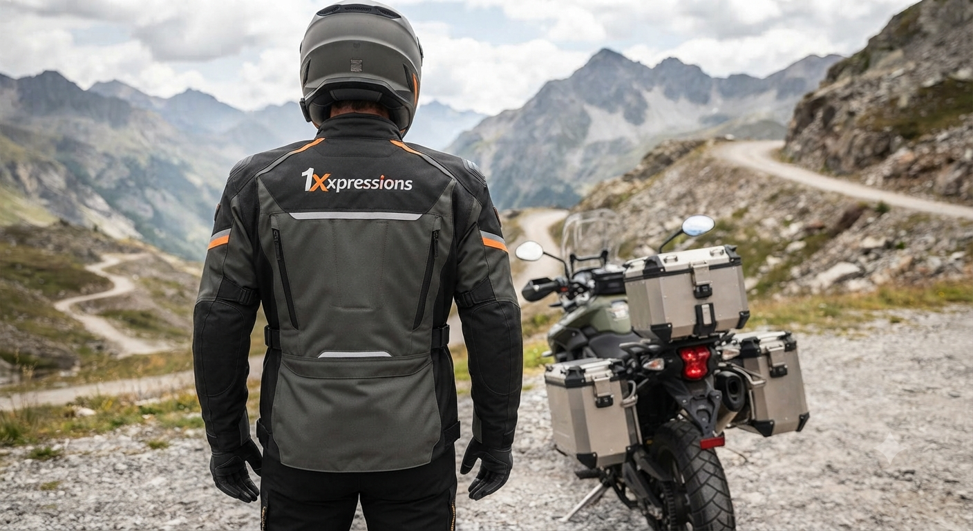1xpressions All-Weather Adventure Pro Touring Motorcycle Jacket & Gear Set1xpressions Apex Explorer Off-Road & Touring Riding Jacket