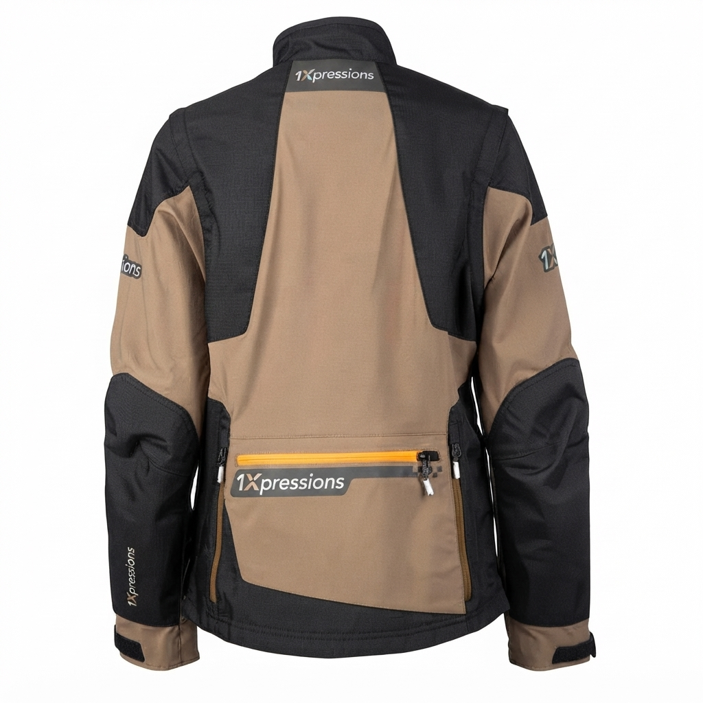 1Xpressions Men's/Unisex Multi-Pocket Adventure Riding Jacket - Brown & Black